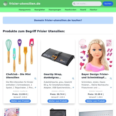 Screenshot frisier-utensilien.de