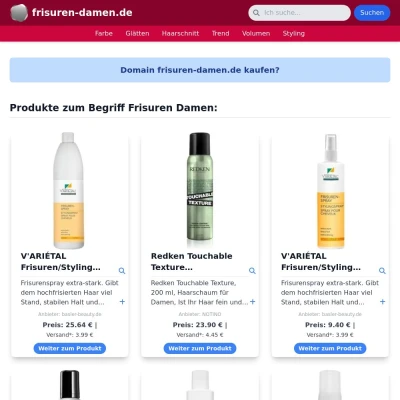 Screenshot frisuren-damen.de