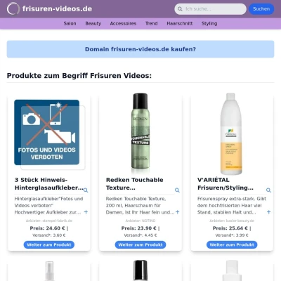 Screenshot frisuren-videos.de