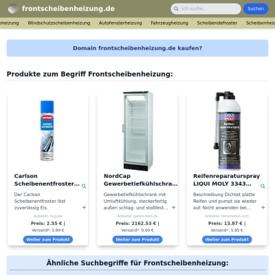 Screenshot frontscheibenheizung.de