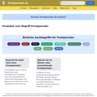 Screenshot frostperiode.de