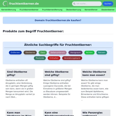 Screenshot fruchtentkerner.de