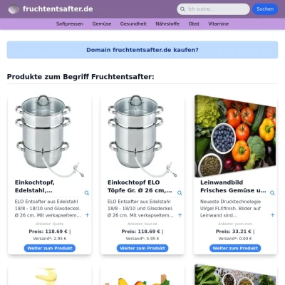 Screenshot fruchtentsafter.de