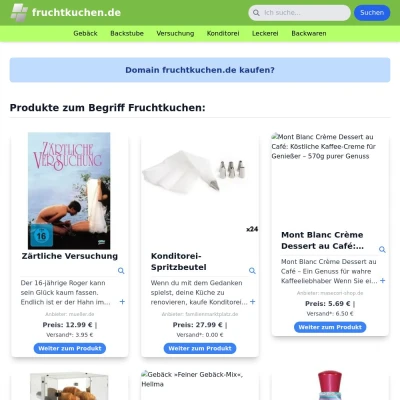 Screenshot fruchtkuchen.de