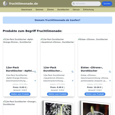 Screenshot fruchtlimonade.de