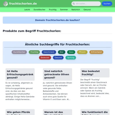 Screenshot fruchtschorlen.de