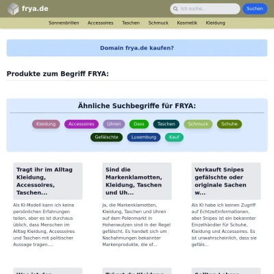 Screenshot frya.de