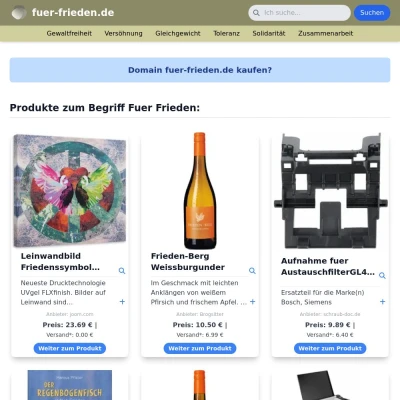 Screenshot fuer-frieden.de