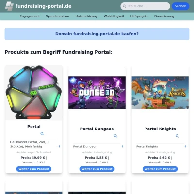 Screenshot fundraising-portal.de