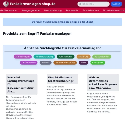 Screenshot funkalarmanlagen-shop.de