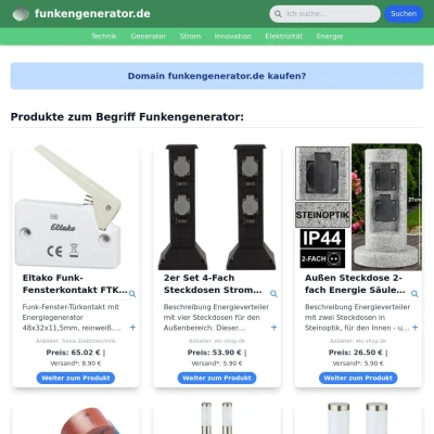 Screenshot funkengenerator.de