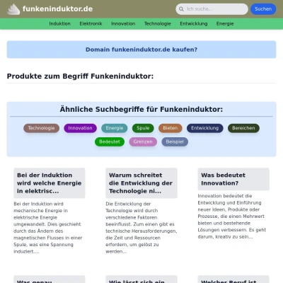 Screenshot funkeninduktor.de