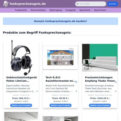 Screenshot funksprechzeugnis.de