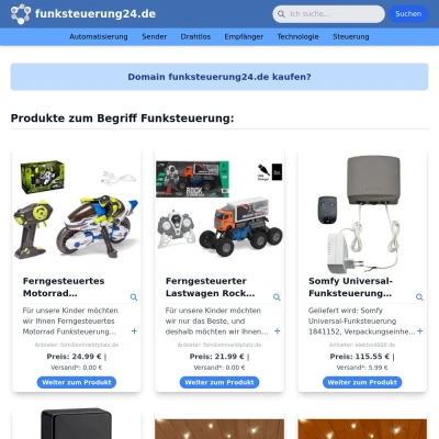 Screenshot funksteuerung24.de
