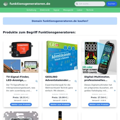 Screenshot funktionsgeneratoren.de