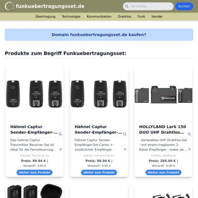 Screenshot funkuebertragungsset.de