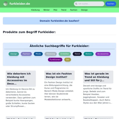 Screenshot furkleider.de