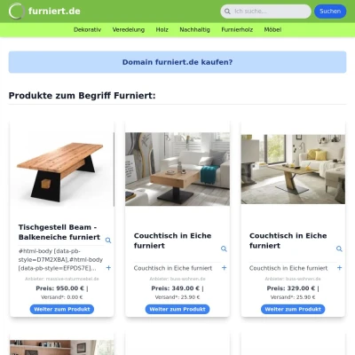 Screenshot furniert.de