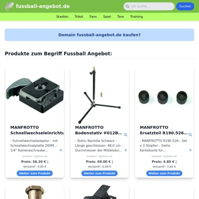 Screenshot fussball-angebot.de