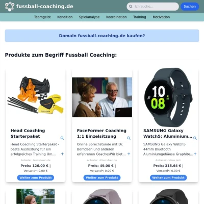 Screenshot fussball-coaching.de
