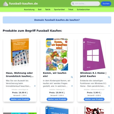 Screenshot fussball-kaufen.de