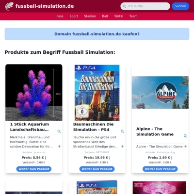 Screenshot fussball-simulation.de