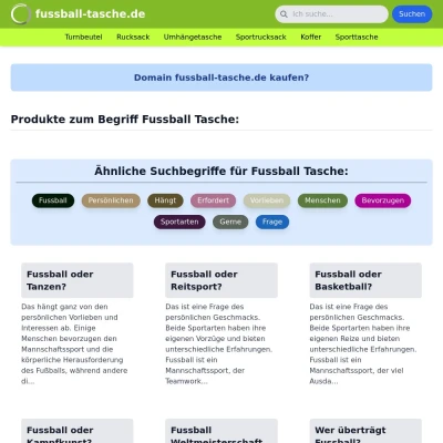 Screenshot fussball-tasche.de