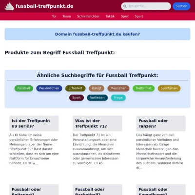 Screenshot fussball-treffpunkt.de