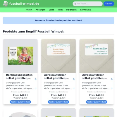Screenshot fussball-wimpel.de