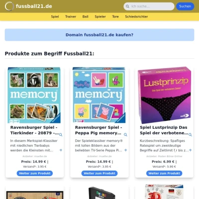 Screenshot fussball21.de