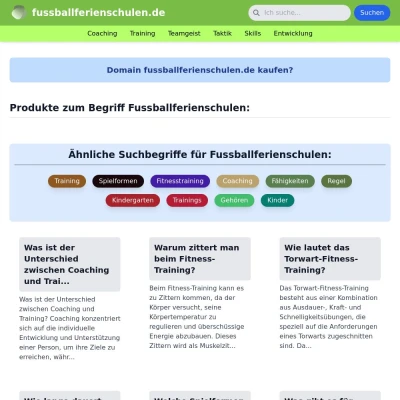 Screenshot fussballferienschulen.de