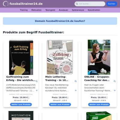 Screenshot fussballtrainer24.de