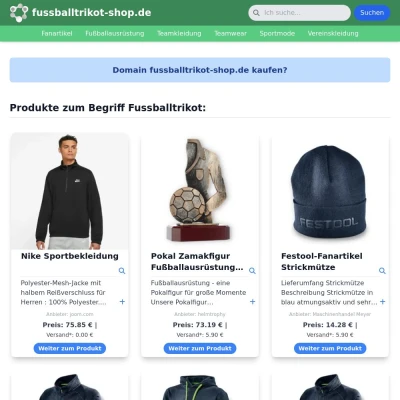 Screenshot fussballtrikot-shop.de