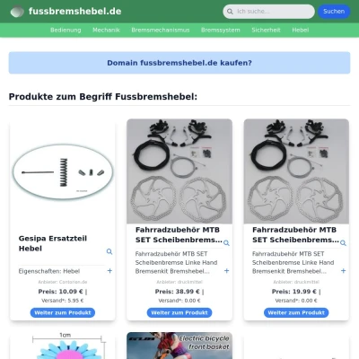 Screenshot fussbremshebel.de