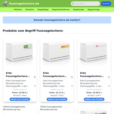 Screenshot fussnagelschere.de