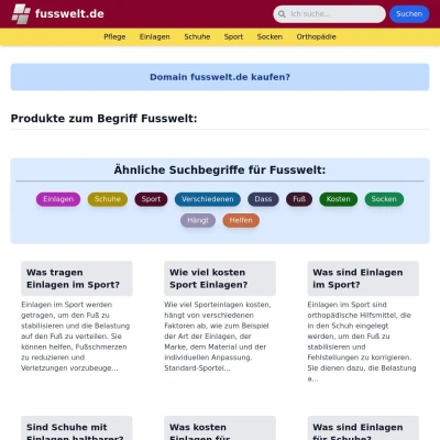 Screenshot fusswelt.de