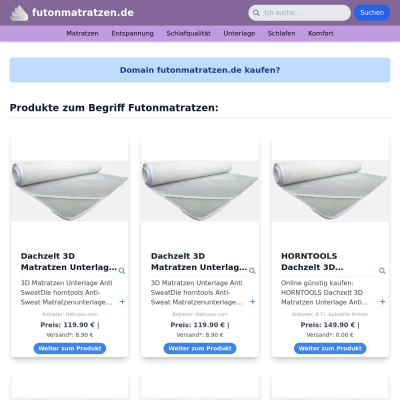 Screenshot futonmatratzen.de
