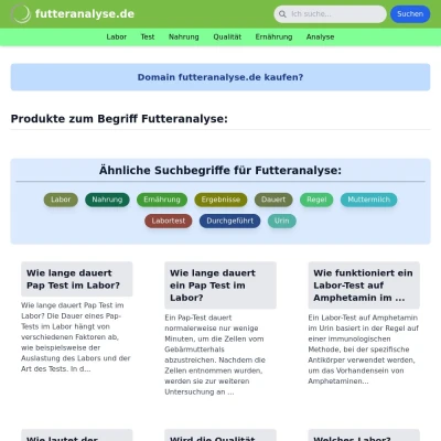 Screenshot futteranalyse.de