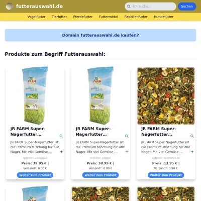 Screenshot futterauswahl.de