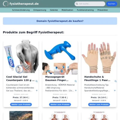 Screenshot fysiotherapeut.de