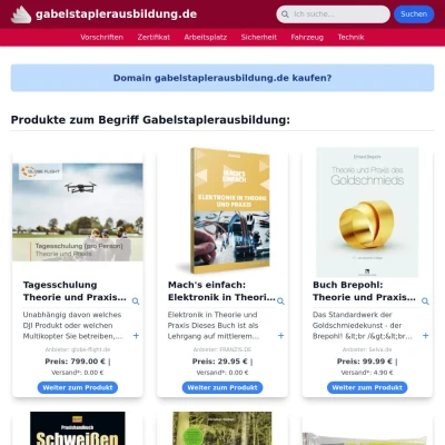 Screenshot gabelstaplerausbildung.de