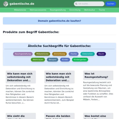 Screenshot gabentische.de