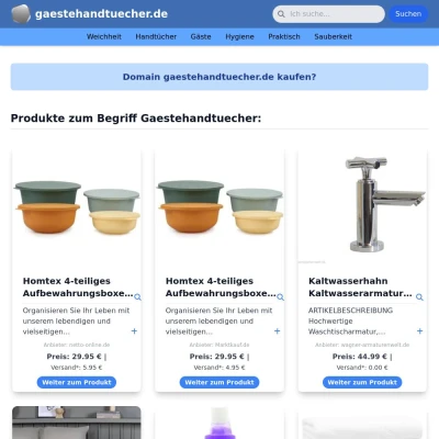 Screenshot gaestehandtuecher.de