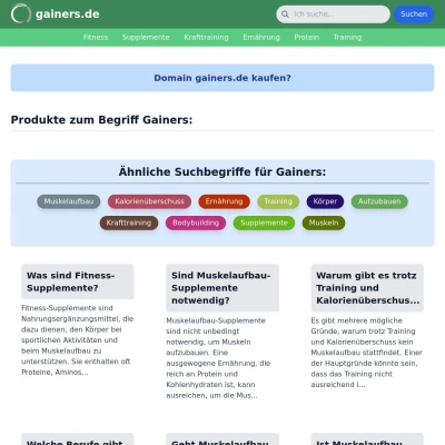 Screenshot gainers.de