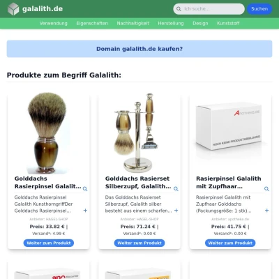 Screenshot galalith.de