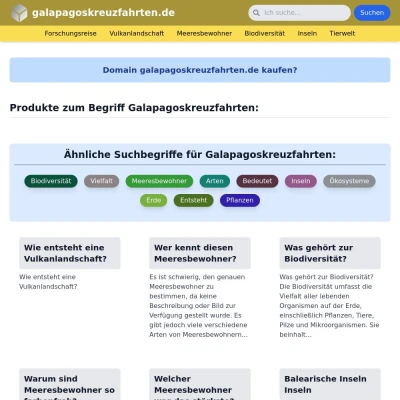 Screenshot galapagoskreuzfahrten.de