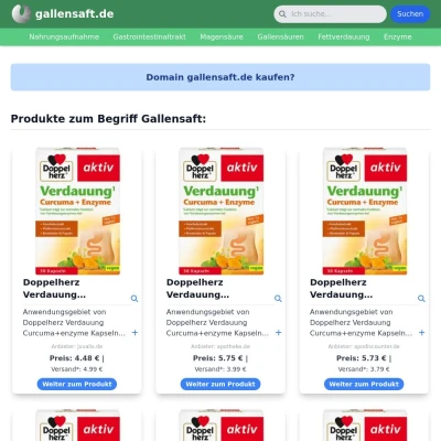 Screenshot gallensaft.de