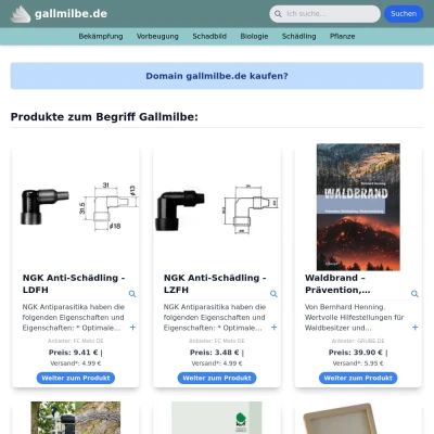 Screenshot gallmilbe.de