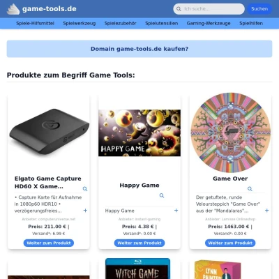 Screenshot game-tools.de