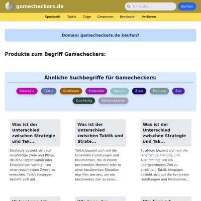 Screenshot gamecheckers.de